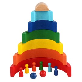 Colorful Building Blocks Educational Interesting Preschool Wooden Stacking Blocks for Parent Child