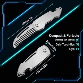 Pequeños peines plegables para bigote, peine de metal para barba para hombres, cepillo portátil para barba para bigote, cuidado del cabello, peinado