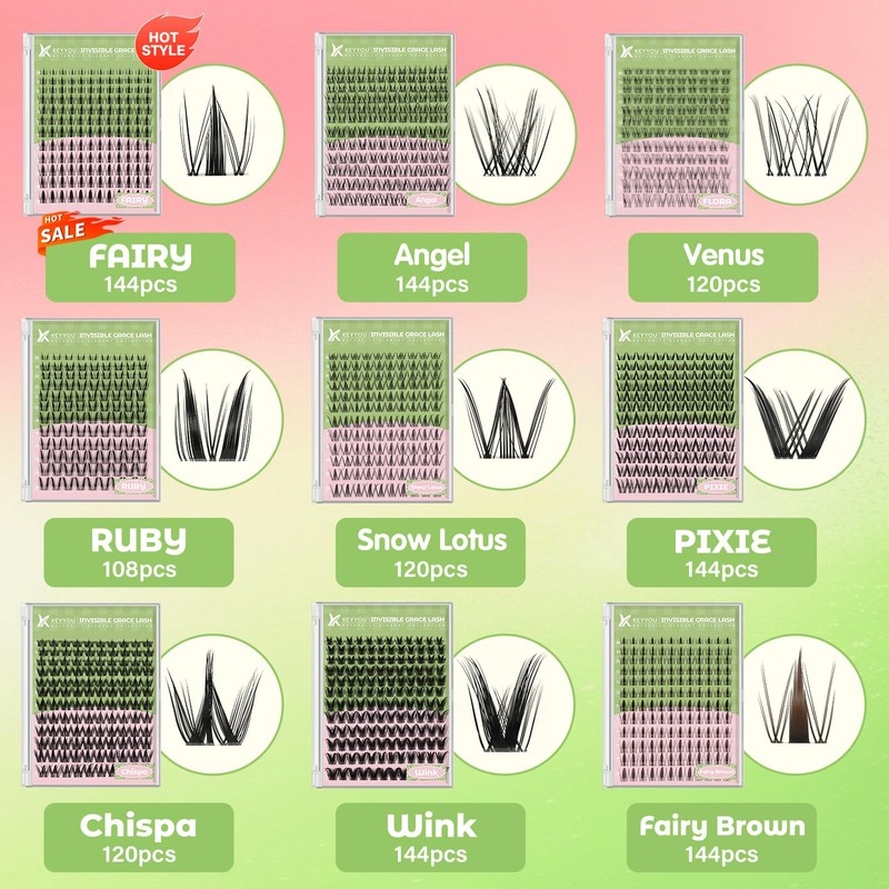 KEYYOU Fairy Venus Lash Clusters Kit Venus Lash Extension Kit