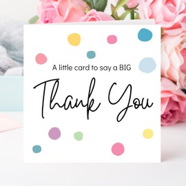5 Thank You Cards Multipack with Envelopes and Stickers - Teacher - Thank You Card Gifts for Women - 14cm