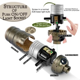 Lamp Rewire Kit,Lamp Socket Replacement Kit,Antique Brass Light Socket with Matching Electric Cord Set,DIY Lamp Making Kit Lamp Wiring Kit with All Essential Hardware (Bronze, 1)