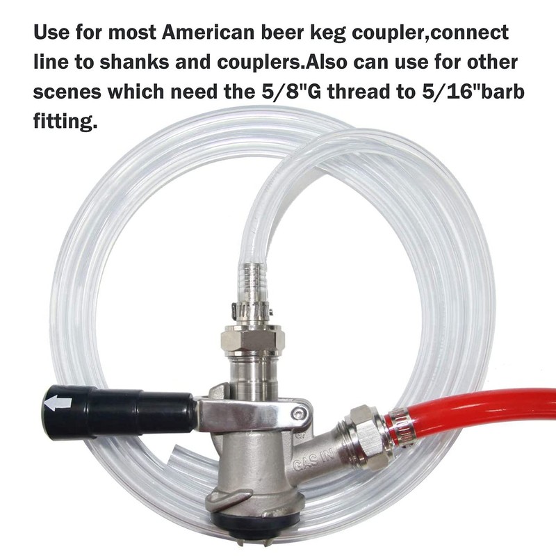 LitKiwi 4PCS Keg Coupler Barb Connector,Stainless Steel 304 Beer Kegerator
