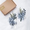 YSUCAU Corsage and Men Boutonniere Set for Wedding Dusty Blue