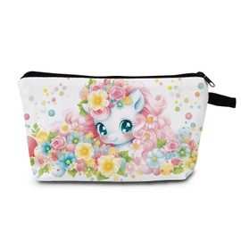 MoCaliduccious Cute Cartoon Unicorn Print Cosmetic Bag Small Zipper Makeup Bag Stylish Travel Makeup Pouch for Women Ideal Birthday & Holiday Gift
