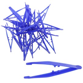 DGZZI 30PCS 11x2.3cm Plastic Forceps Tweezers Blue Disposable Tweezers Bulk Serrated Tips and Narrow Points Suitable for Medical Craft Lab and School Science Class