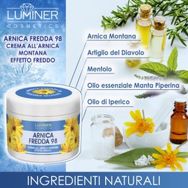 Arnica for Horses Human Use 200 ml Cold Effect, Strong Arnica and Devil's Claw Cream for Joint and Muscle Massage, Fast Acting Natural Formula Made in Italy LUMINER