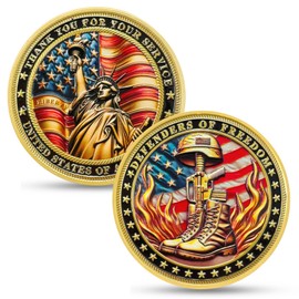 ASmileIndeep Military Challenge Coins - 1 Pcs Statue of Liberty Veteran Challenge Coin Thank You for Protecting Our Freedom Military Coins Honoring Our Heroes Bulk Military Appreciation Gifts