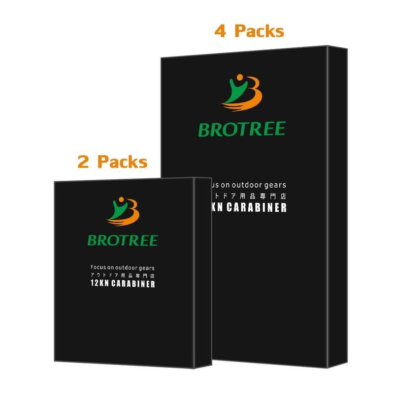Brotree Locking Carabiner Clips 12KN (1200 kg) Heavy Duty Carabiners