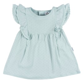 Gerber - Juego de funda de algodón para vestido y pañal, Azul Aqua, 12 meses
