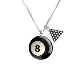 BLEOUK Billiard Necklace Billiard Jewelry Billiard Player Gift 8 Ball Pool Lover Gift Billiard Coach Gift Billiard Gift (billiard necklace)