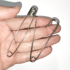 Otylzto Total 40PCS Blanket Safety Pins, 20PCS 3Inch Heavy Duty Safety Pins, 20PCS 3.3Inch Extra Long Safety pins Nickel Plated