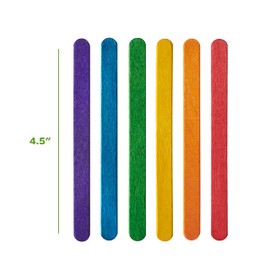 Comfy Package [1000 Count] 4.5 Inch Colored Popsicle Sticks for Crafts - Multi-Purpose Wooden Sticks for ICES, Ice Cream, and More