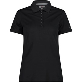 CMP Polo Piquet in Tinta Unita, Donna, Nero-Graffite, 44