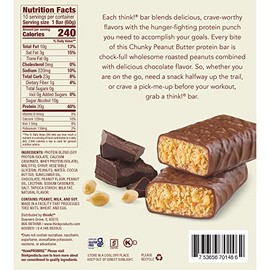 Think - Barra De Proteína con Trozos de Crema de Cacahuate 60g (10 Pack)