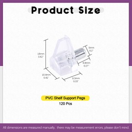 Swpeet 120Pcs 5mm Clear Shelf Pins, Transparent Plastic Cabinet Support Pegs Book Bracket Shelf Pegs Pins for Furniture Shelves Bracket Entertainment Centers