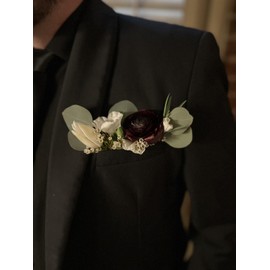 Pocket Boutonniere Plastic Sleeve, Semi-Rigid Pocket Square Holder Boutonniere Corsage Supplies for Groom Groomsmen, Prom and Homecoming, Fits in Suit Jacket Chest Pocket(FLOWERS NOT INCLUDED) (8)