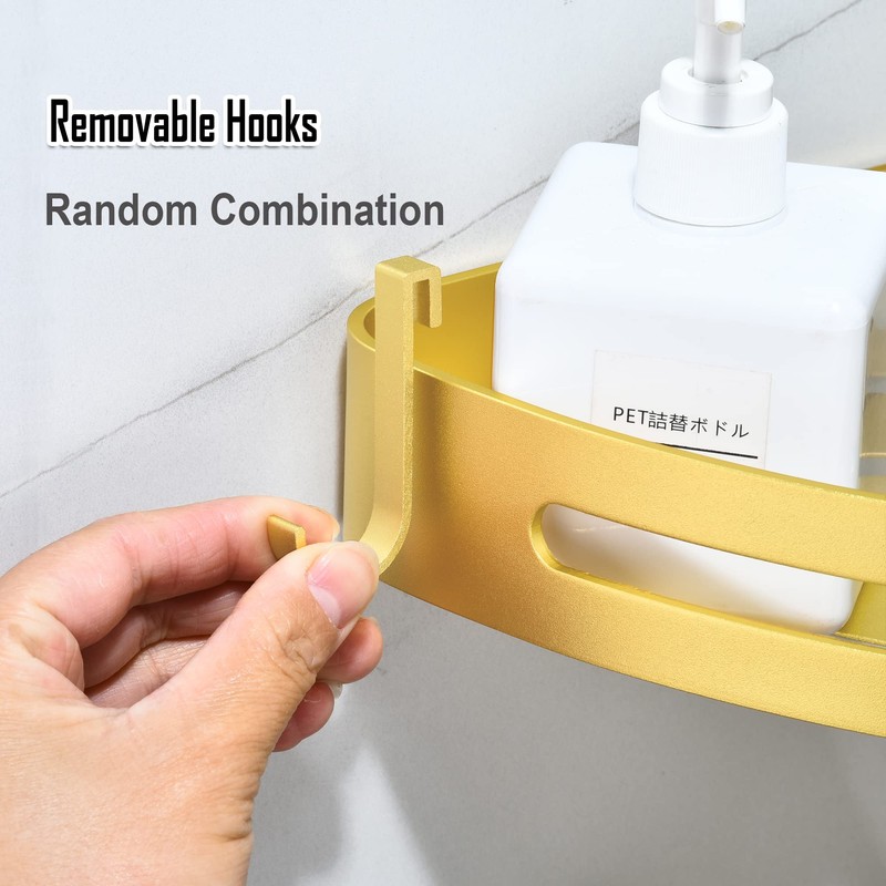 maifey Bathroom Corner Shelves No Drilling,Rust proof Space Aluminum Triangle