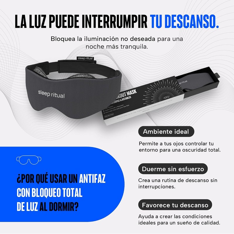 Sleep Ritual Antifaz Premium para Dormir con Tecnología Blackout
