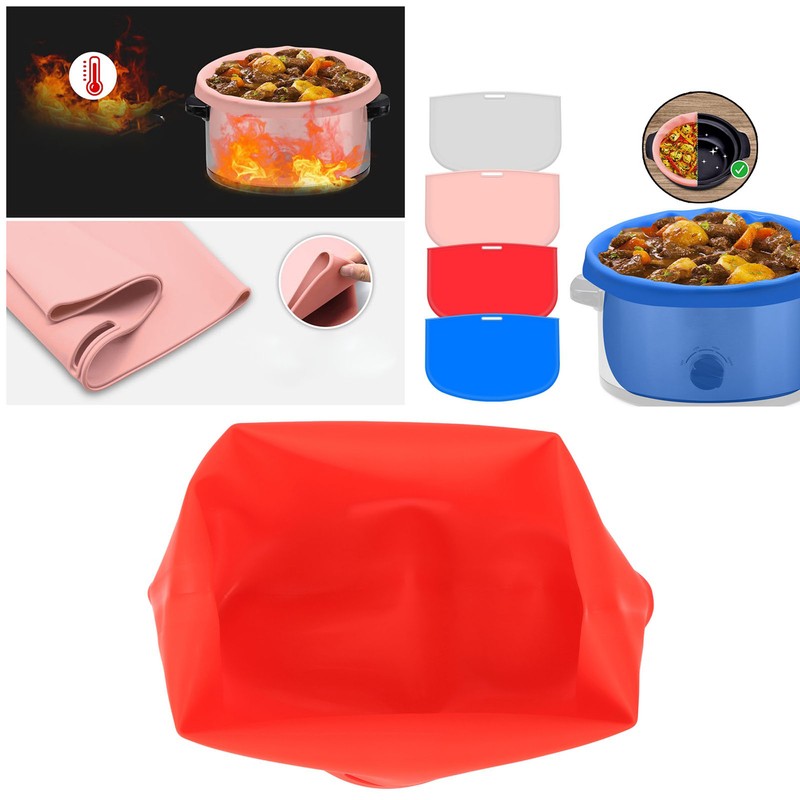 Small Silicone Slow Cooker Liner Reusable Leakproof Dishwasher Safe Cooking