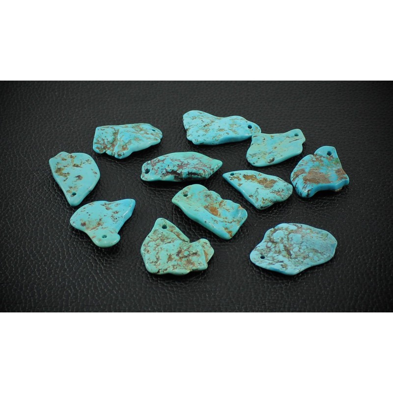 Budawi® Genuine Arizona Turquoise Pendant Necklace with Leather Cord, Gemstone,