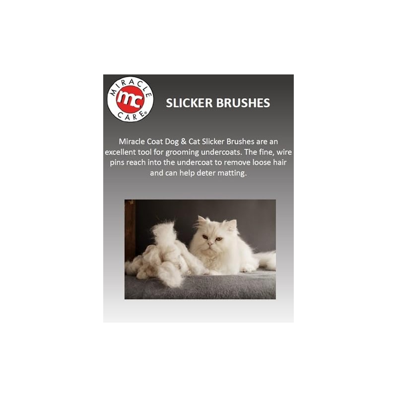 Miracle Care Slicker Brush for Dogs and Cats, Pet Hair