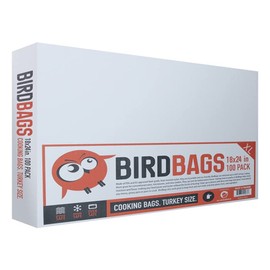 BirdBags Turkey Bags, 18” x 24” 10 Pack, USA & EU-Approved, Freezer Safe, Oven Safe, Great Heat-Safe 450*F Cooking Bags for Oven & Turkey Brining, Heavy Duty Oven Bags for Turkey