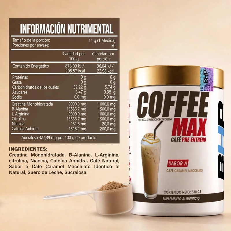 Bhp Coffee Max Cafe Pre-entreno 30 Serv Sabor CARAMEL MACCIATO
