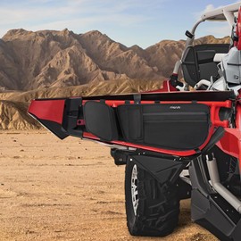 MOSISO 2 Pack X3 Door Bags Compatible with Can Am Maverick X3 and Max 2017-2025 Models, UTV Side Storage Organizer Bags with Cup Holder & Removable Knee Pad, Black