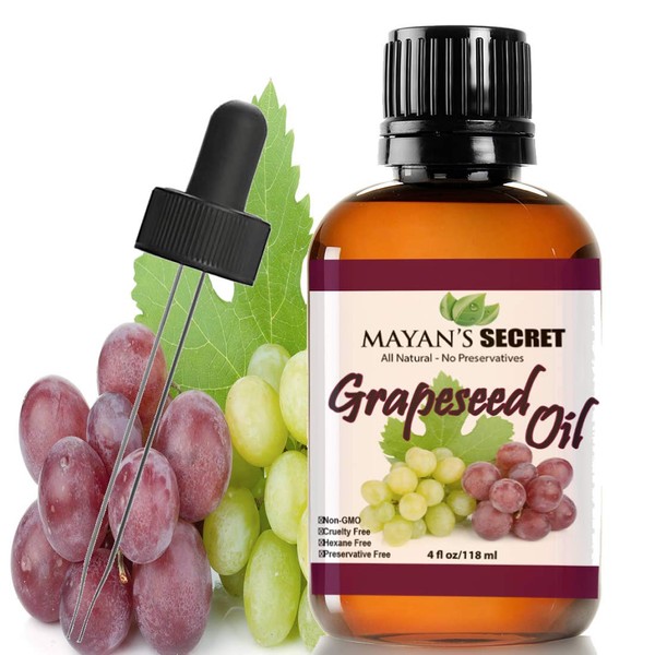 GRAPESEED OIL ANTI-AGING MOISTURIZER - Facial Cleanser | Unrefined, Cold Pressed | Essential to Reduce Skin Wrinkles and Stretch Marks | Dandruff Remover