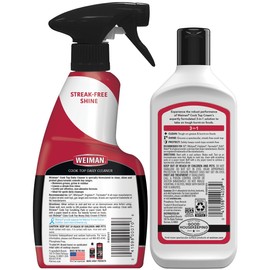 Weiman Ceramic and Glass Cooktop - 10 Ounce - Stove Top Daily Cleaner Kit - 12 Ounce - Glass Induction Cooktop Cleaning Bundle for Heavy Duty Mess Cleans Burnt-on Food