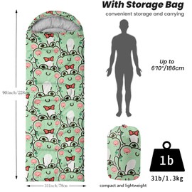 Sleeping Bags for Adults Youth Kids,3D Printing Camping Sleeping Bag for Girls Boys Lightweight Waterproof Cold/Warm Weather Sleeping Bag for 3 Seasons