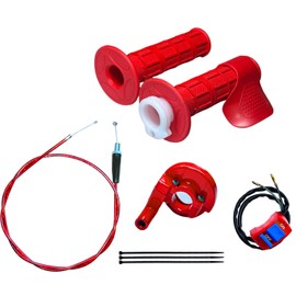 7/8 22mm Twist Throttle Accelerator Handle Grips for Mini Bike Coleman CT200U CT100U Baja MB200 Warrior DB30 Doodle Bug Massimo Trailmaster Motovox Monster 79cc 97cc 100cc 196cc 2.5hp 6.5hp（Red