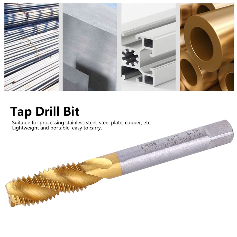 M10x1.5mm Spiral Fluted Tap High Speed Steel Thread Cutter Screw