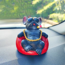 Starupway Cool Dog Car Dashboard Decorations, Dog Lounging on Sofa Car Dash Decor, Cute Dashboard Accessories Interior Ornament