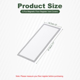YOKIVE 5 Pcs Magnetic Floor Vent Covers, Floor Register Cover PVC Mesh Air Vent Screen Filters, Great for Home Floor, Wall, Ceiling, Catch Debris Hair Dust (White, 11-Inch x 5-Inch)