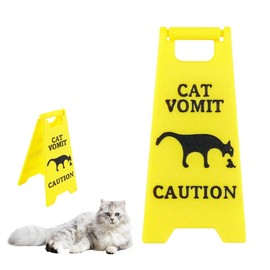 Cat Vomit Warning Sign, 2025 New Cat Vomit Wet Floor Sign, Interesting Caution Cat Vomit, Cat Vomit Sign, Dogs Vomit Sign, Prank Gift for Cat Dog Lovers for Home or Pet Areas