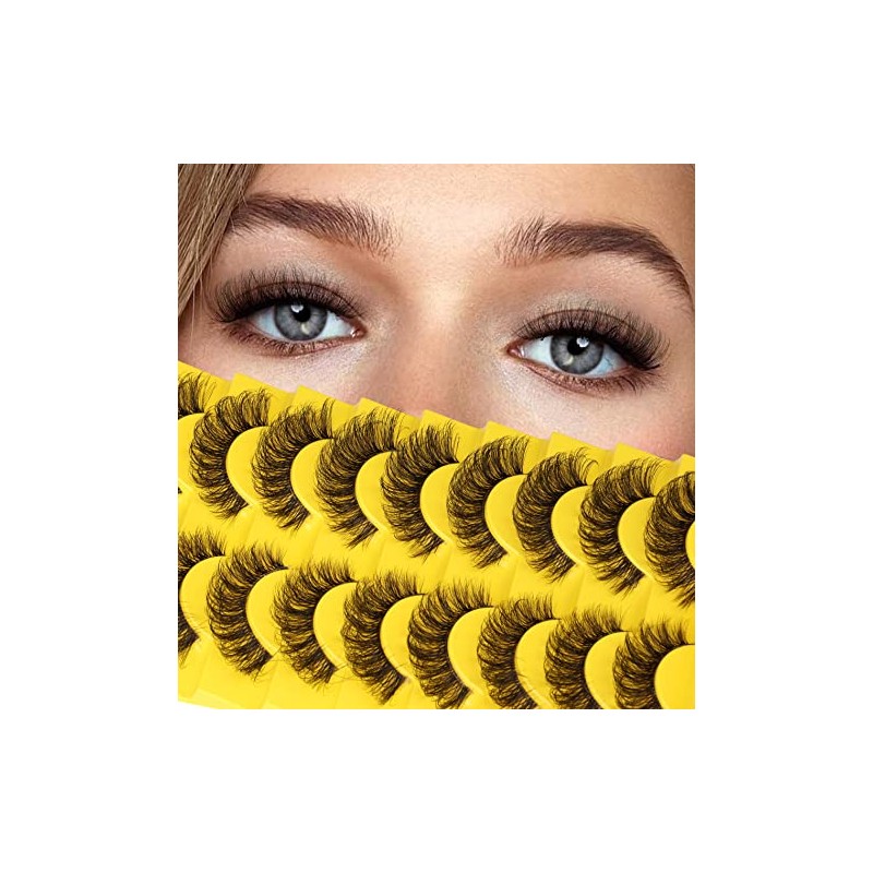 Mink Lashes D Curl Russian Strip Lashes zanlufly Fluffy Wispy