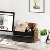 Dhmkfly Desk Organizer with Drawer Wood File Office Mail Organizer