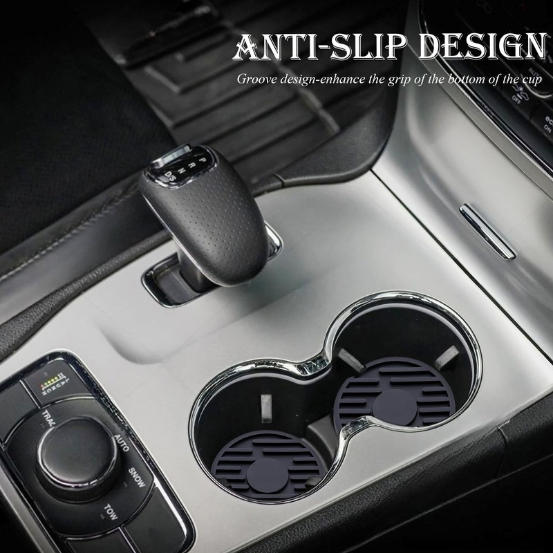MEAJOO 2-Piece Car Cup Holder Insert – 2.75 Inch Non-Slip