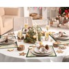 Whaline 6Pcs Christmas Burlap Placemats Poinsettia Flowers Table Mats Double-Layer
