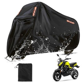BIHEE Motorcycle Tarpaulin Outdoor Motorcycle Cover Scratch-Resistant Waterproof 190T Oxford Fabric Motorcycle Tarpaulin with Locking Hole Winterproof Motorcycle Protective Cover 265 x 105 x 125 cm