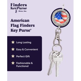Finders Key Purse - Women’s Bag Charm Key Finder, Keychain, Purse Organizer Accessories, Gifts for Mom - American Flag Heart