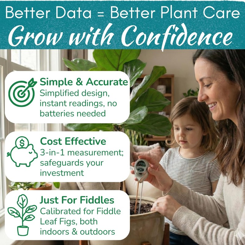 Houseplant Resource Center Fiddle Leaf Fig 3-in-1 Soil Moisture Meter