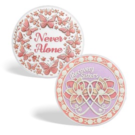 CHURYUML Recovery Sisters Sobriety Coin - Empowering Sobriety Gifts for Women Recovery Affirmation Token Non-Religious AA Chips Medallions Sober Coin Inspirational Addiction Recovery Gift