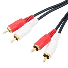 Maxar Electric Standard Audio Cord 2 Pin to 2 Pin RCA Cable 20m Gold Plug for Connecting Amplifiers, Players, Speakers, etc