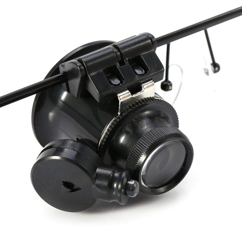 20X Magnification Single Eyeglass Magnifying Lighting Loupe Glasses Jeweler Watch