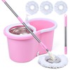 Cute Pink Mop and Bucket Set with 3 Extra Refills