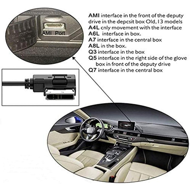 Bluetooth Music Adapter Cable Compatible with A1 A3 A4 A8