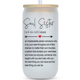 Sister Gifts from Sister - Gifts for Sister, Birthday Gifts for Women Friendship, Best Friend Friendship Gifts for Women Friends, Gifts for Friends Female, Christmas Gifts for Sisters -16 Oz Can Glass
