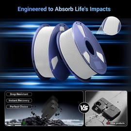 NevsBye TPU Filament 1.75mm, Flexible 3D Printer Filament, High Speed 95A TPU Filament, Dimensional Accuracy +/- 0.02mm,1kg, Compatible with Most FDM Printers (White)